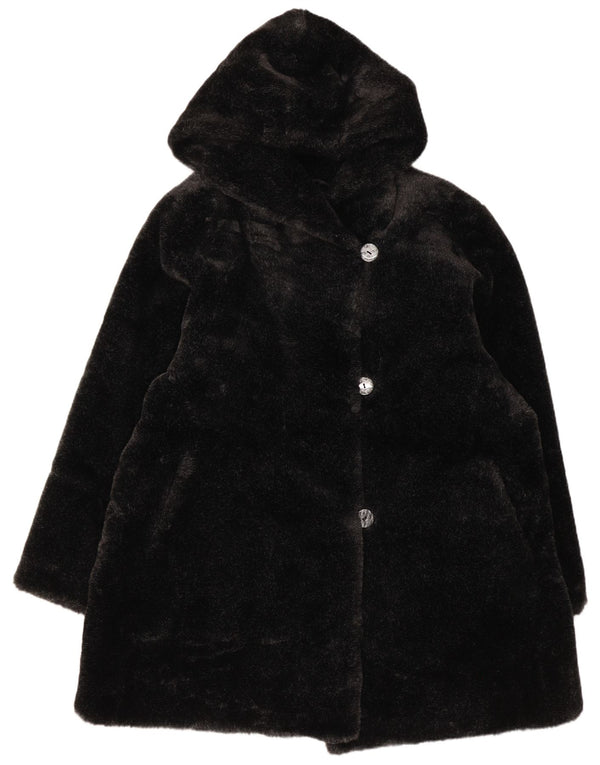 Canda Chaqueta de piel sintética con capucha para mujer IT 48 XL Acrílico negro