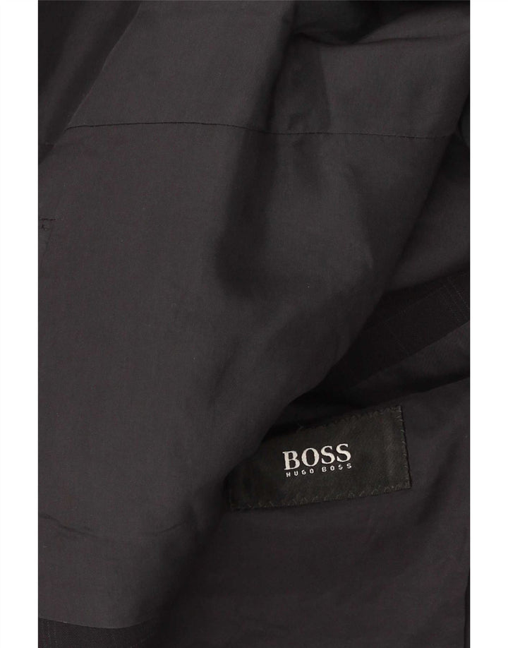 Hugo Boss Chaqueta tipo blazer de 3 botones para hombre UK 38 Medium Navy Blue Check