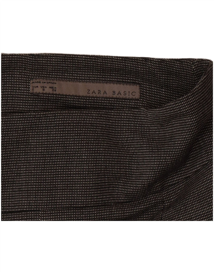 Falda Lápiz Zara Mujer Small W26 Poliéster Manchado Gris