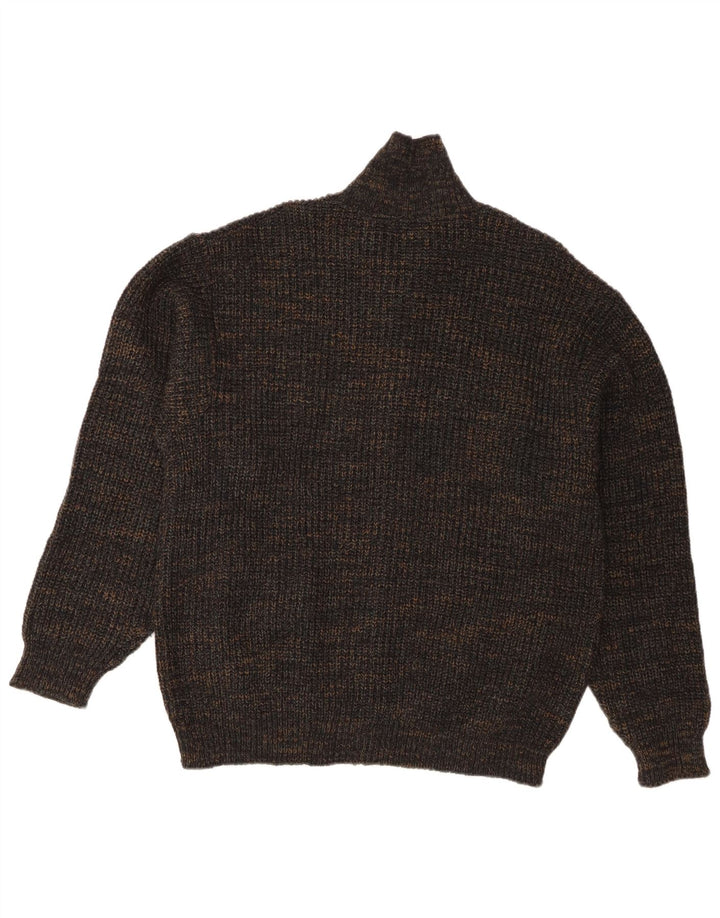 Il Granchio Jersey tipo cárdigan de corte regular para hombre de lana moteada en azul marino grande