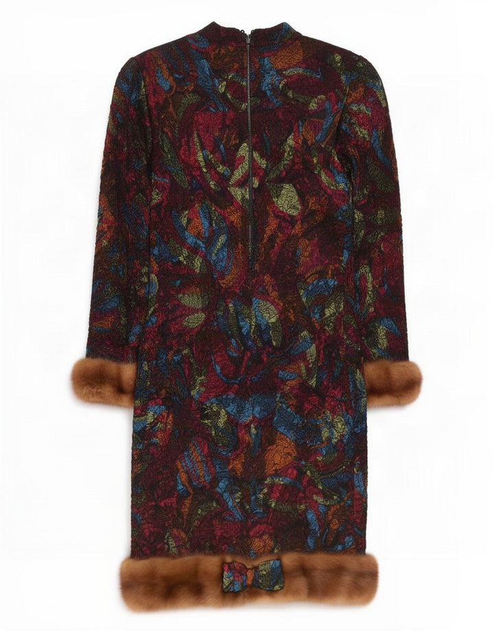 Vintage mujer patrón abstracto cambio vestido Reino Unido 12 medio multicolor