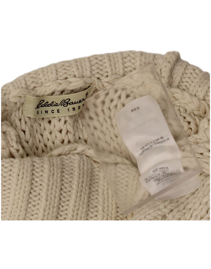 Eddie Bauer Suéter tipo jersey con cuello alto para mujer Reino Unido 8 Pequeño Algodón blanco roto
