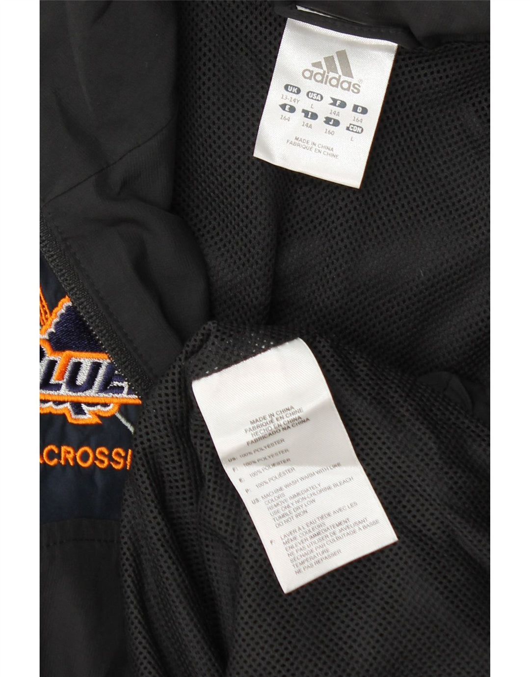 Adidas Boys Graphic Chándal Top Chaqueta 13-14 Años Negro Poliéster