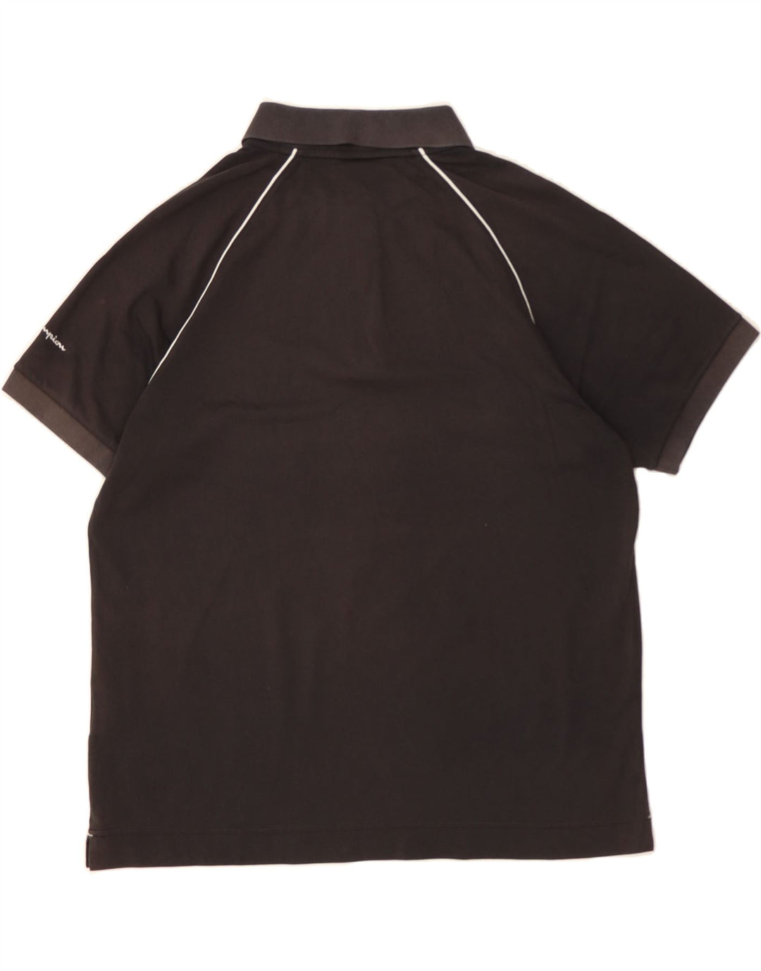 CHAMPION Mens Polo Shirt XL Black Cotton Vintage Champion and Second-Hand Champion from Messina Hembry 