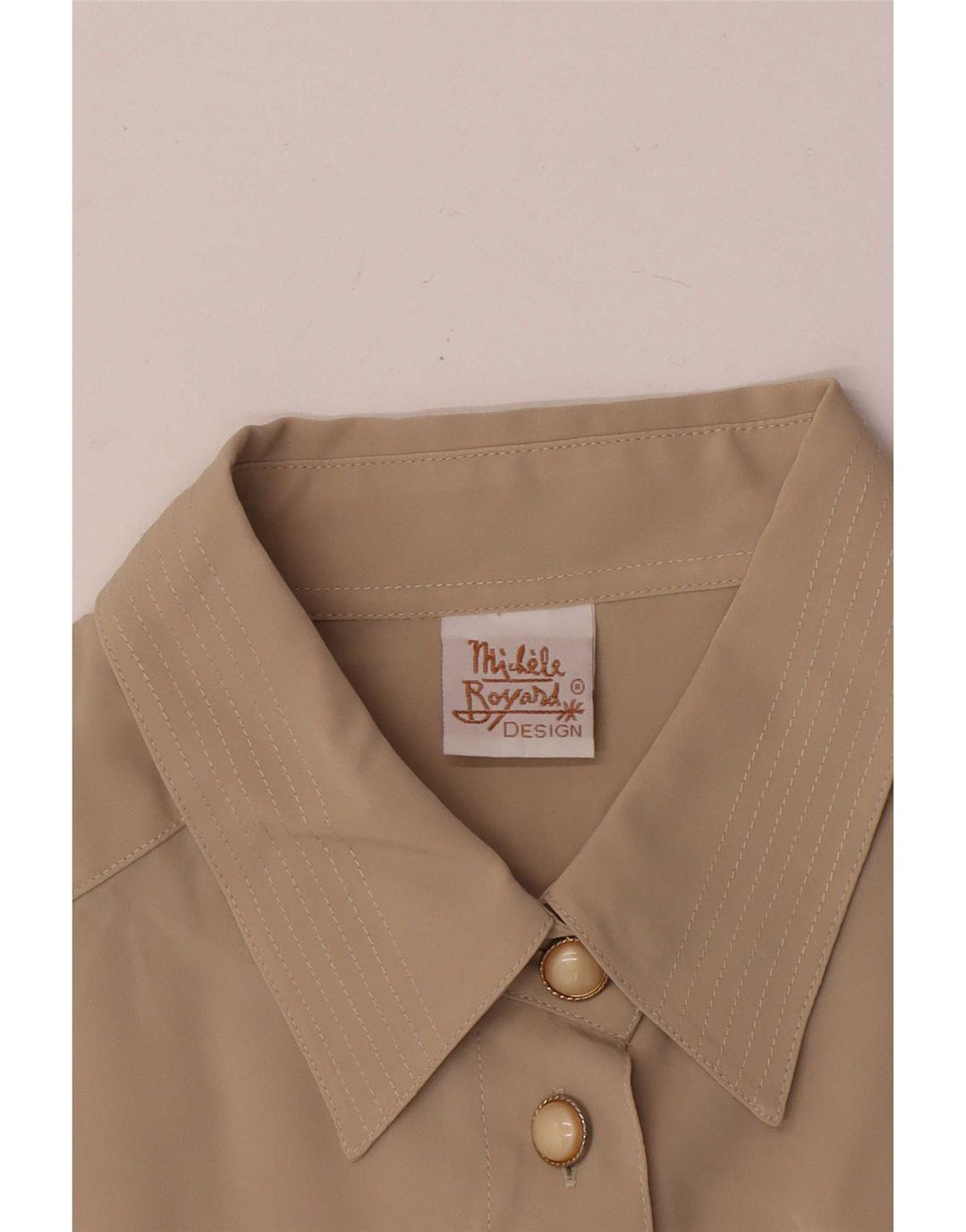 Michele Boyard Blusa camisera extragrande para mujer IT 42 Poliéster caqui medio