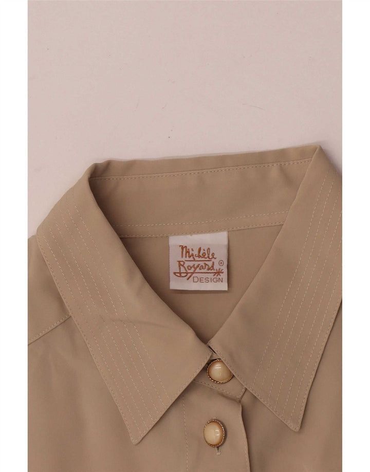 Michele Boyard Blusa camisera extragrande para mujer IT 42 Poliéster caqui medio