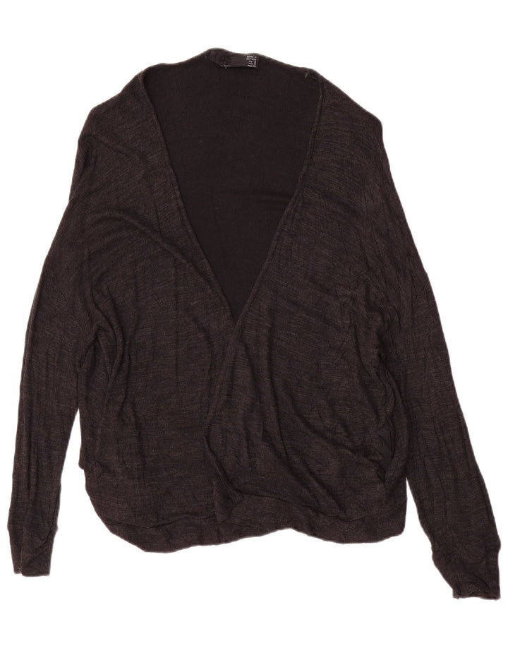 Zara Mujer Cárdigan Abierto Suéter UK 10 Small Gris