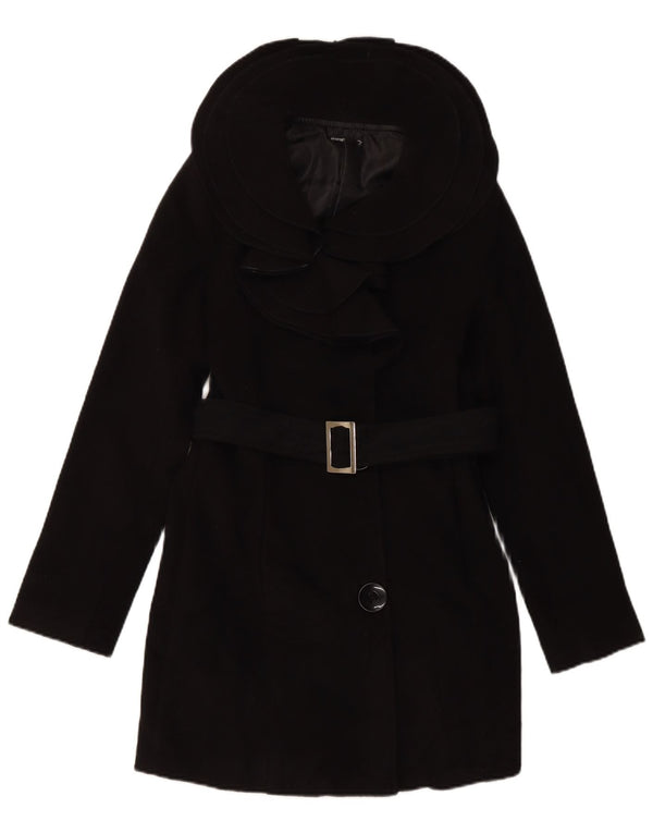 SASCH Abrigo para mujer UK 12 Medio Negro Poliéster