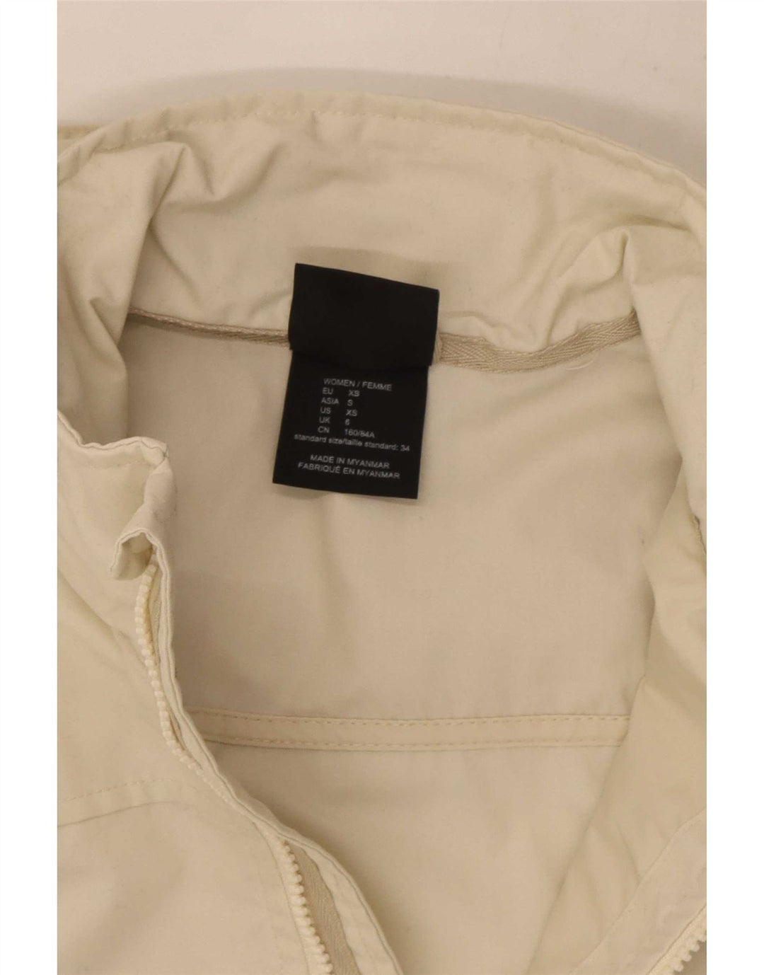 Jack Wolfskin Chaqueta impermeable con capucha para mujer UK 6 XS Off White Poliéster