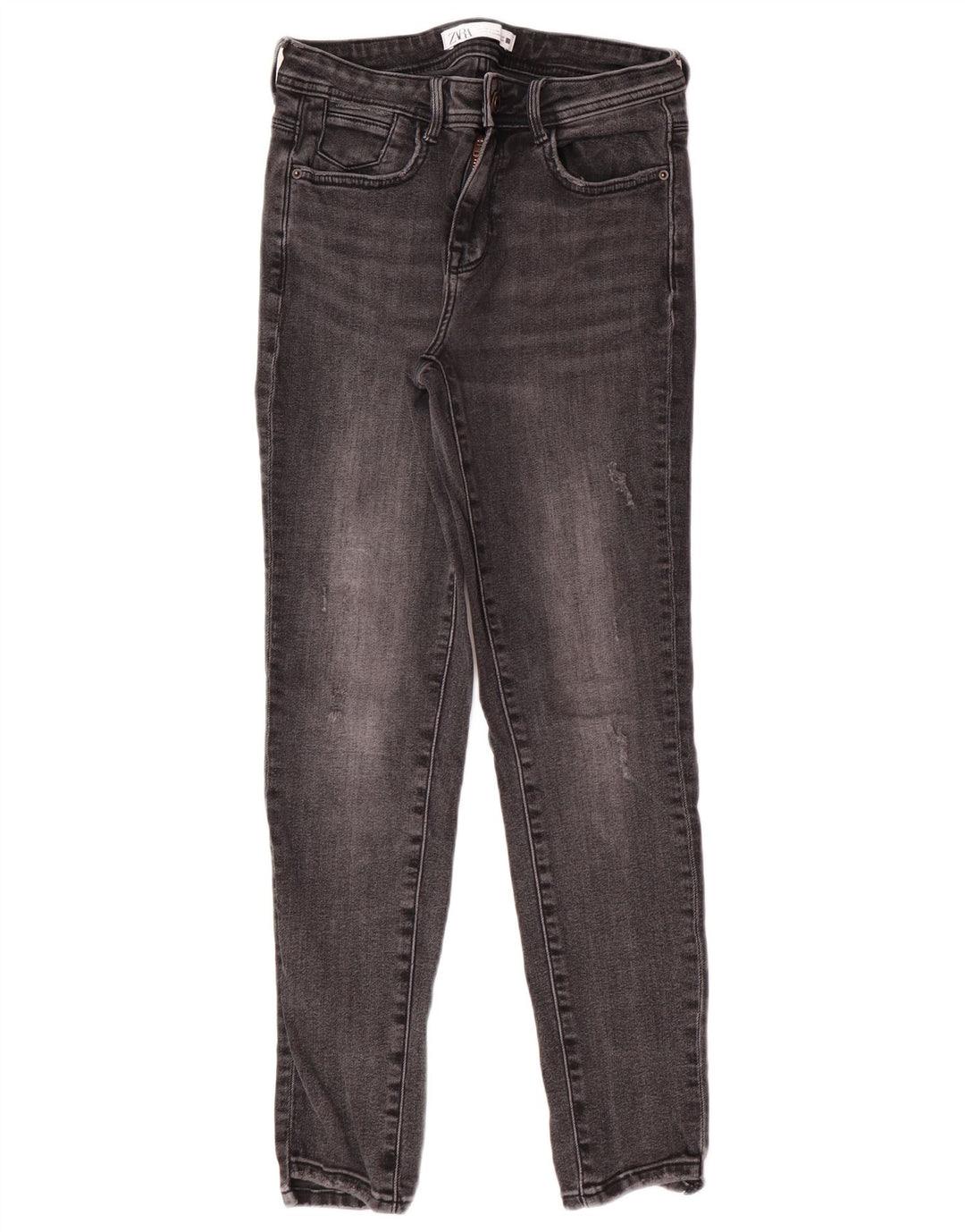 Zara Vaqueros pitillo para mujer EU 38 Small W28 L27 Gris Algodón Clásico