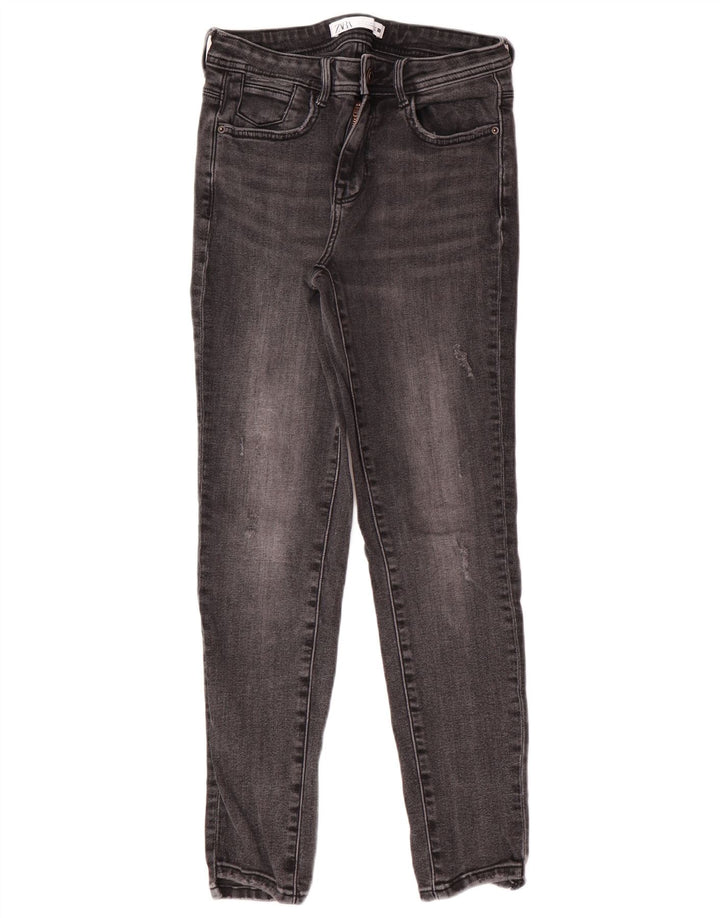 Zara Vaqueros pitillo para mujer EU 38 Small W28 L27 Gris Algodón Clásico
