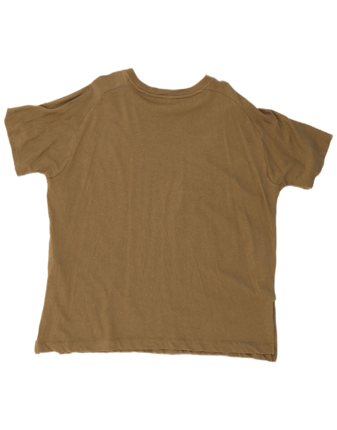 ZARA Mens T-Shirt Top Large Khaki Cotton