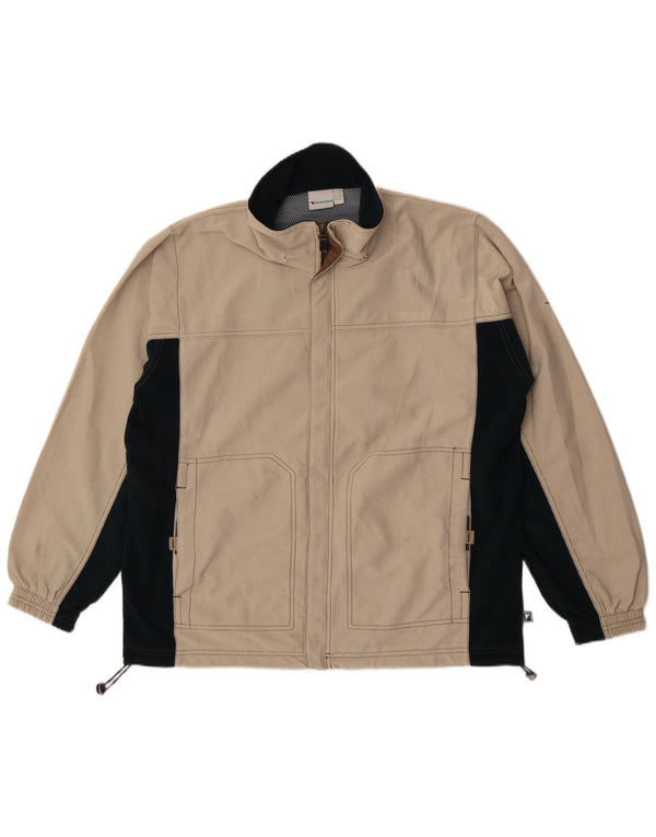 Diadora Chaqueta de chándal para hombre ES 42 Large Beige Colorblock Poliéster