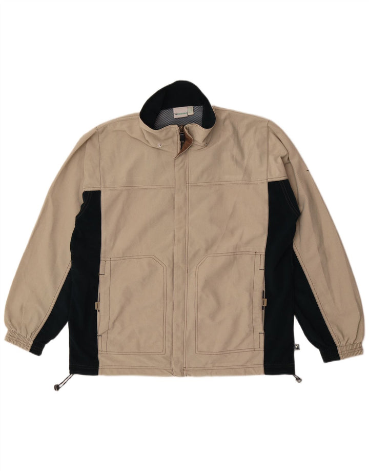 Diadora Chaqueta de chándal para hombre ES 42 Large Beige Colorblock Poliéster