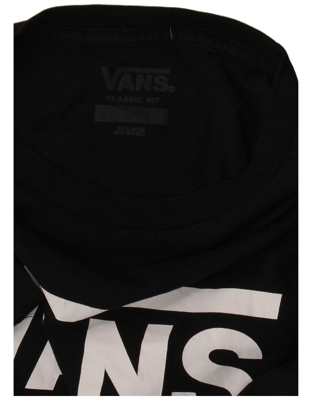 VANS Camiseta gráfica de corte clásico para mujer, talla 40, talla grande, algodón negro