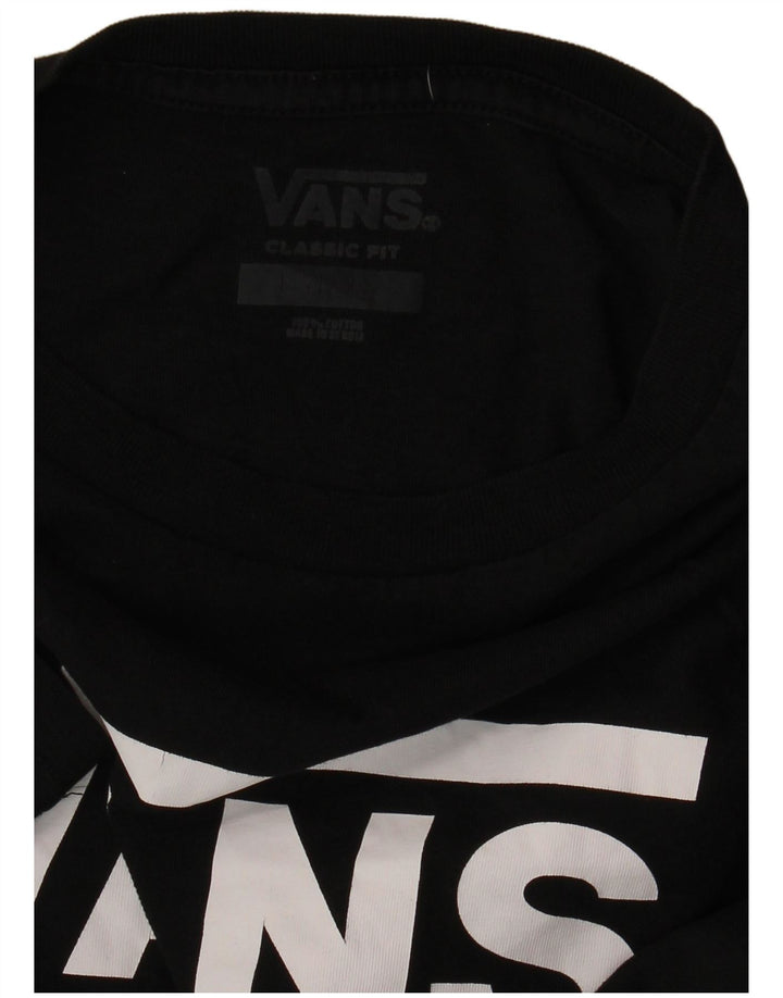 VANS Camiseta gráfica de corte clásico para mujer, talla 40, talla grande, algodón negro