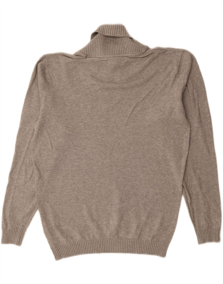 JACK & JONES Jersey con cuello tipo chal para hombre, talla grande, algodón gris