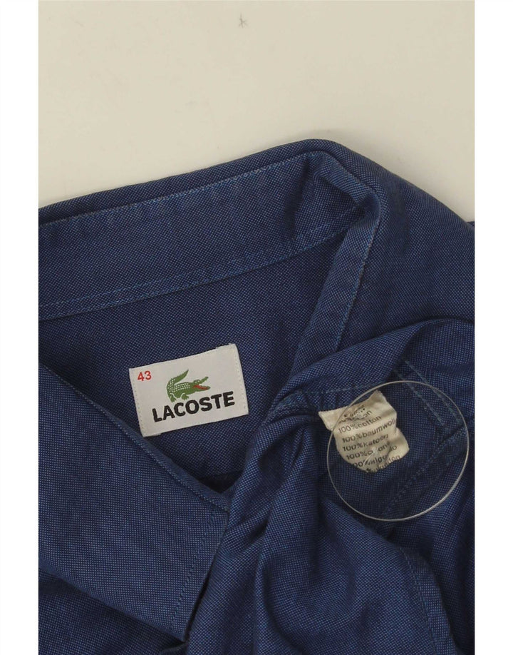 Camisa Lacoste Hombre Talla 43 Algodón Azul Grande