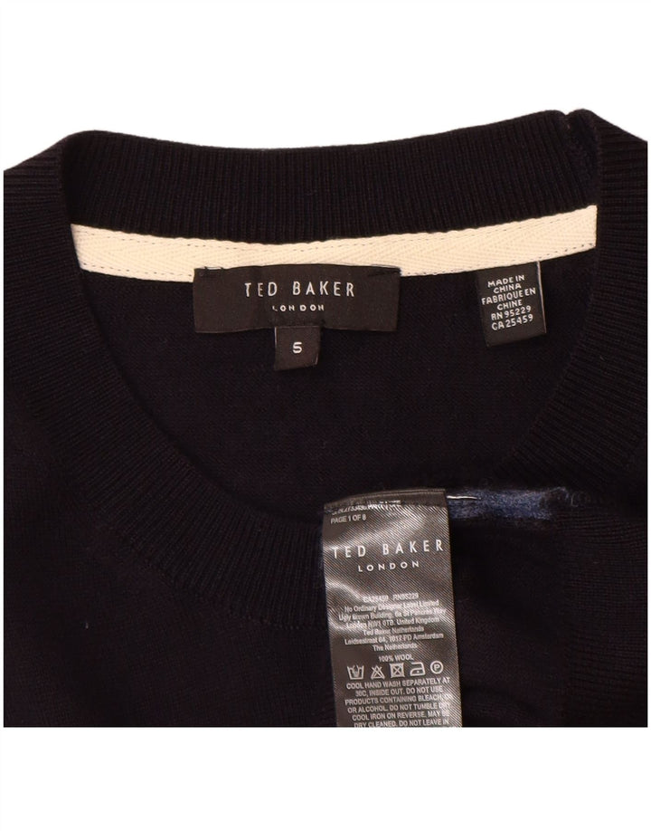 Ted Baker - Jersey de cuello redondo para mujer, talla 5 XL, lana azul marino