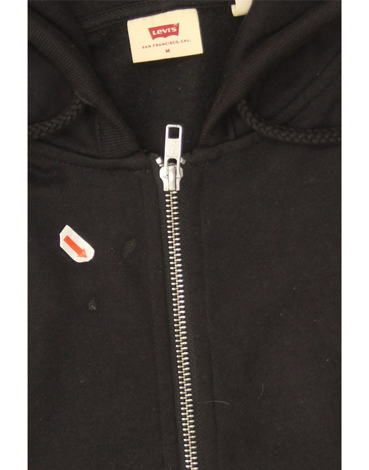 Levi's Sudadera con capucha y cremallera para hombre, talla mediana, negra