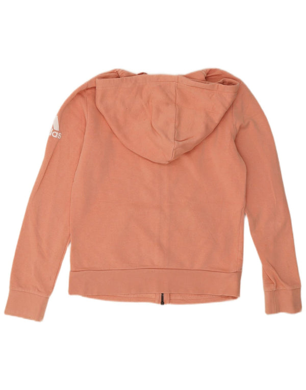Adidas Sudadera con capucha y cremallera gráfica para mujer UK 8/10 Small Pink Cotton