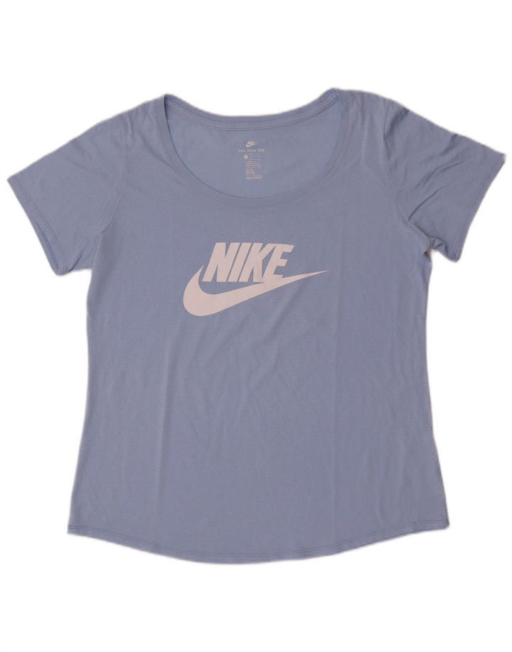 Nike Camiseta gráfica de corte atlético para mujer UK 46 Grande Poliéster azul