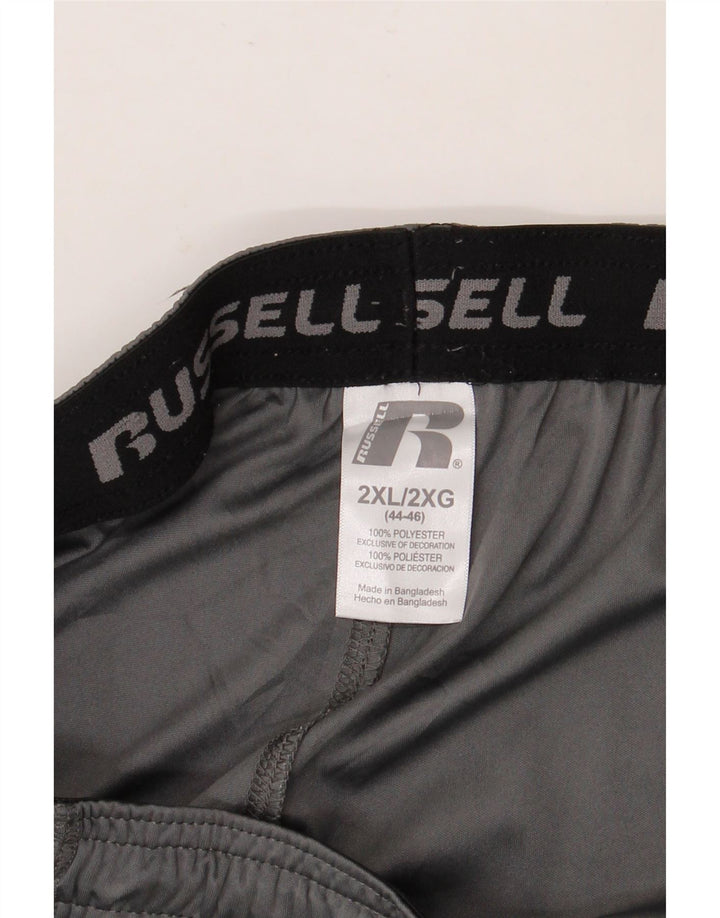 RUSSELL ATHLETIC Pantalones cortos deportivos para hombre 2XL Gris Colorblock Poliéster