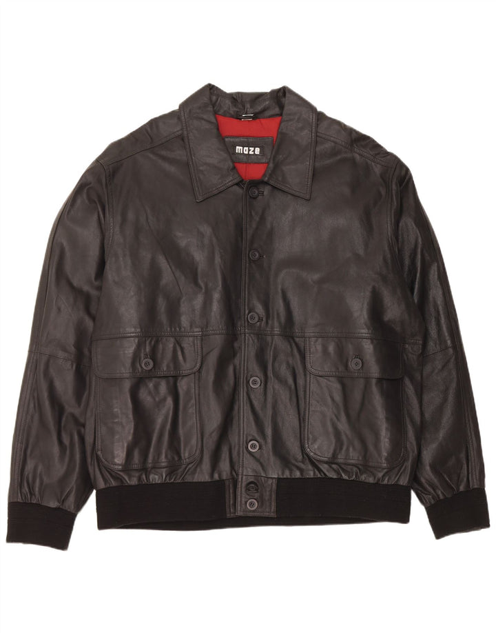 Maze Chaqueta de cuero para hombre IT 50 Cuero negro grande