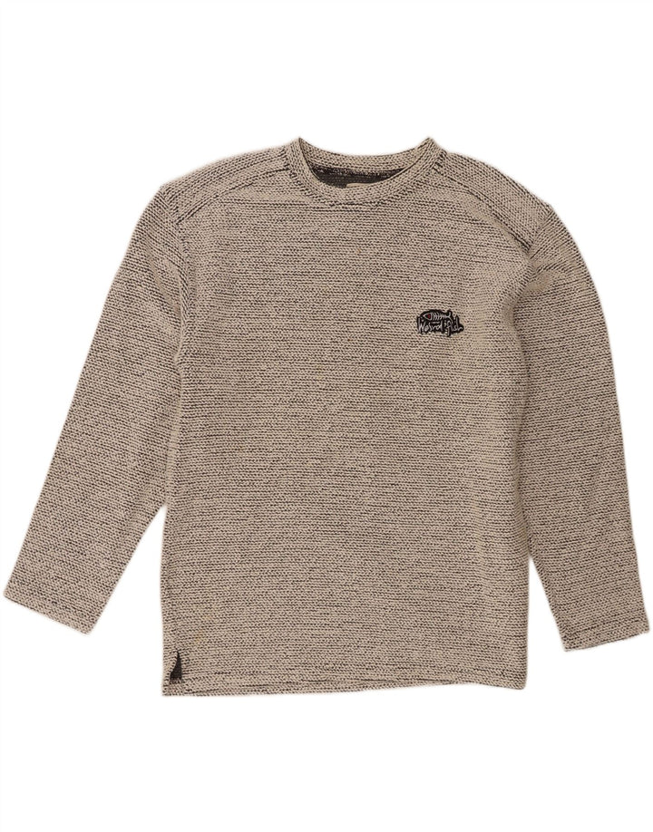 Weird Fish - Jersey de cuello redondo para hombre, talla grande, algodón blanco roto