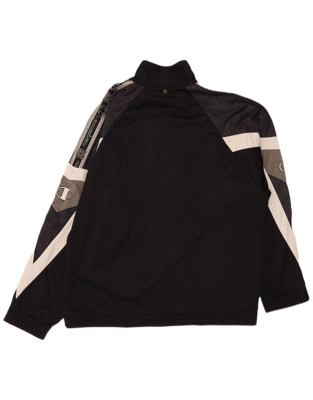 Champion Chaqueta de chándal gráfica para hombre XL Black Colourblock