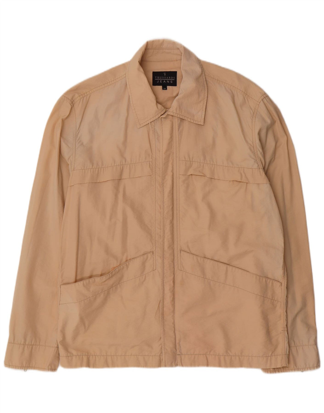 TRUSSARDI JEANS Chaqueta utilitaria para hombre IT 54 2XL Algodón beige