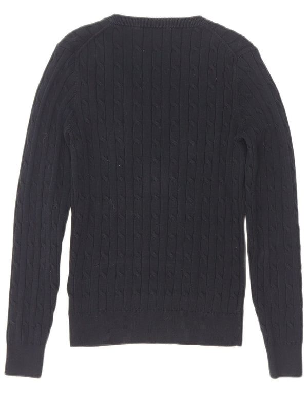 Gant Jersey con cuello en V para mujer UK 8 Small Azul marino Algodón