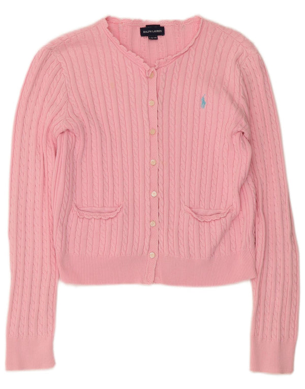 Ralph Lauren - Cárdigan corto para niña, 12 a 13 años, algodón rosa grande