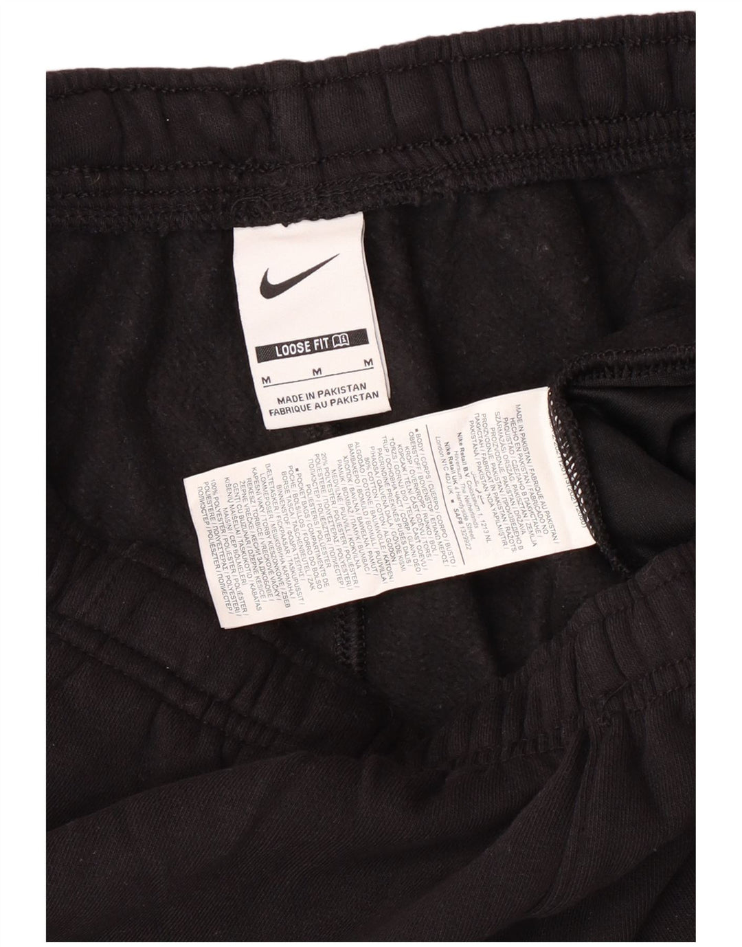Nike - Pantalones cortos deportivos holgados para hombre, algodón negro mediano