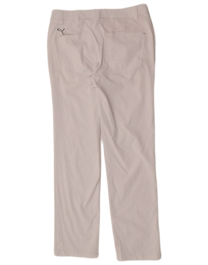 Pantalones casuales rectos para hombre Puma W32 L32 Poliéster blanco