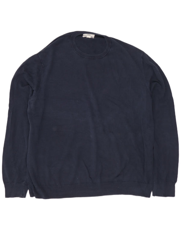 MARKS & SPENCER Jersey de cuello redondo para hombre 3XL Algodón azul marino