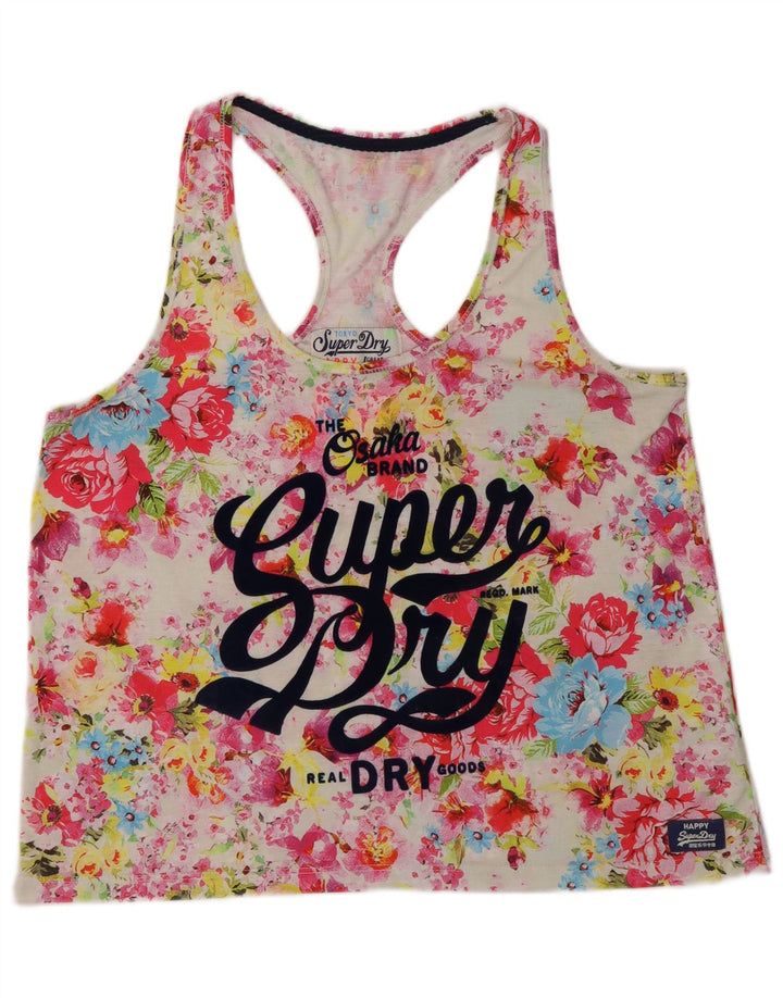 Superdry Top sin mangas gráfico para mujer UK 46 Poliéster floral multicolor grande