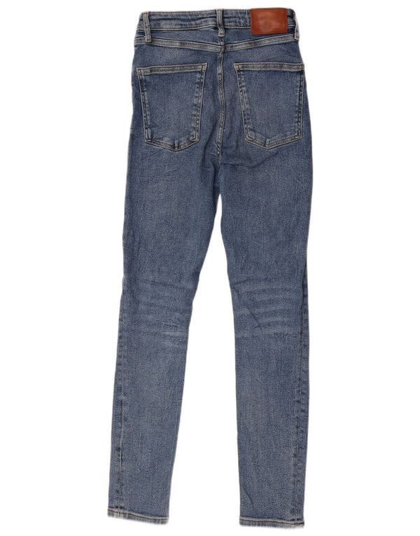 Zara Womens High Rise Skinny Jeans US 4 XS W26 L29 Blue Cotton