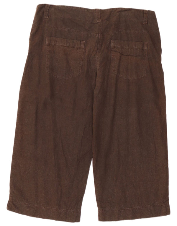 Marks & Spencer Pantalones Capri de Pierna Ancha para Mujer UK 46 Large W34 L19 Marrón