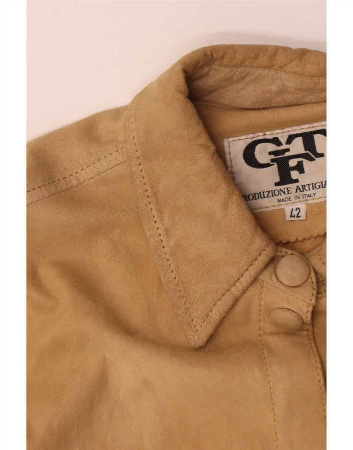 Camisa de ante vintage para mujer IT 42 Beige medio