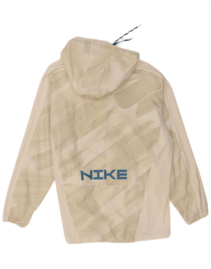 Nike - Chaqueta impermeable con capucha para hombre, ajuste holgado, talla 40, color beige, a rayas