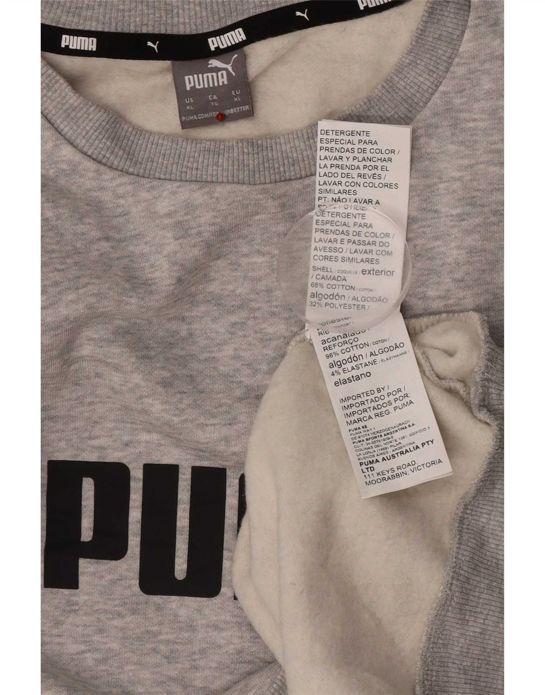 Puma Sudadera gráfica para hombre Jumper XL Algodón moteado gris