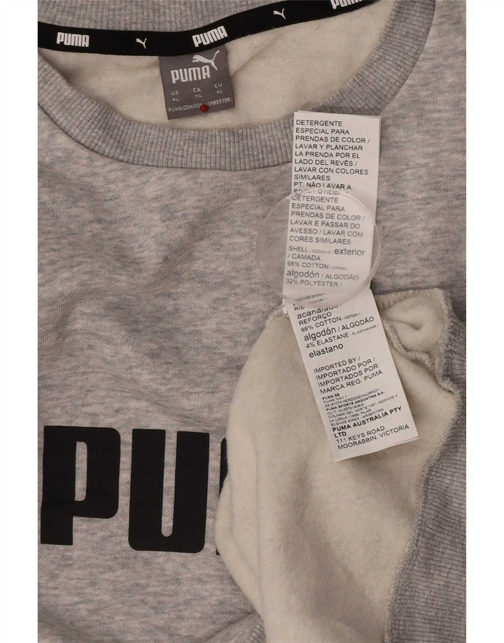 Puma Sudadera gráfica para hombre Jumper XL Algodón moteado gris