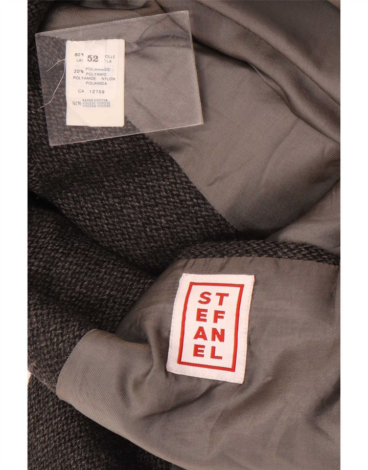 Stefanel Chaqueta tipo blazer de 3 botones para hombre IT 52 XL Lana gris