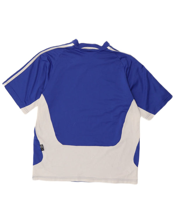 Adidas Hombre Climalite Camiseta Top Azul Medio Colorblock Poliéster
