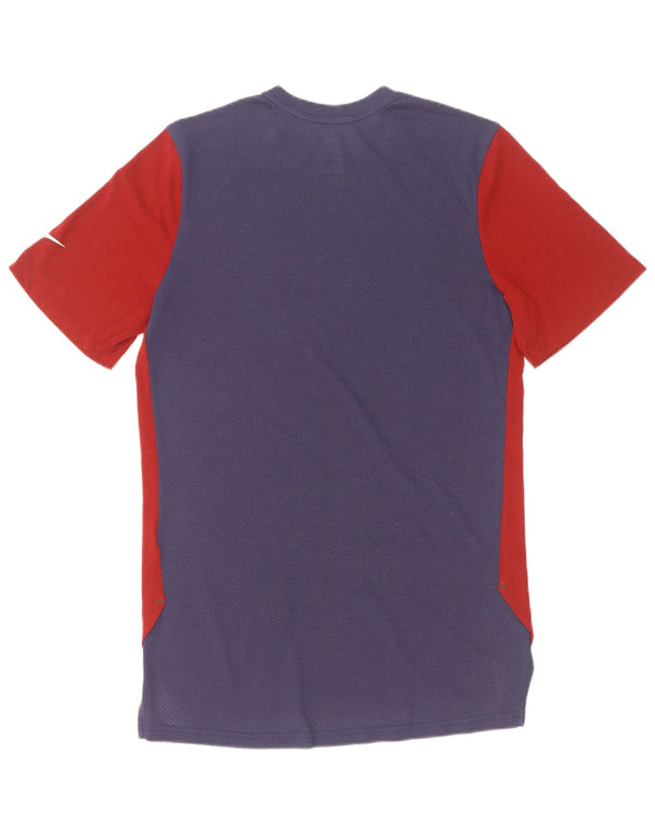 Nike Mens Dri Fit T-Shirt Top Medium Red Colourblock