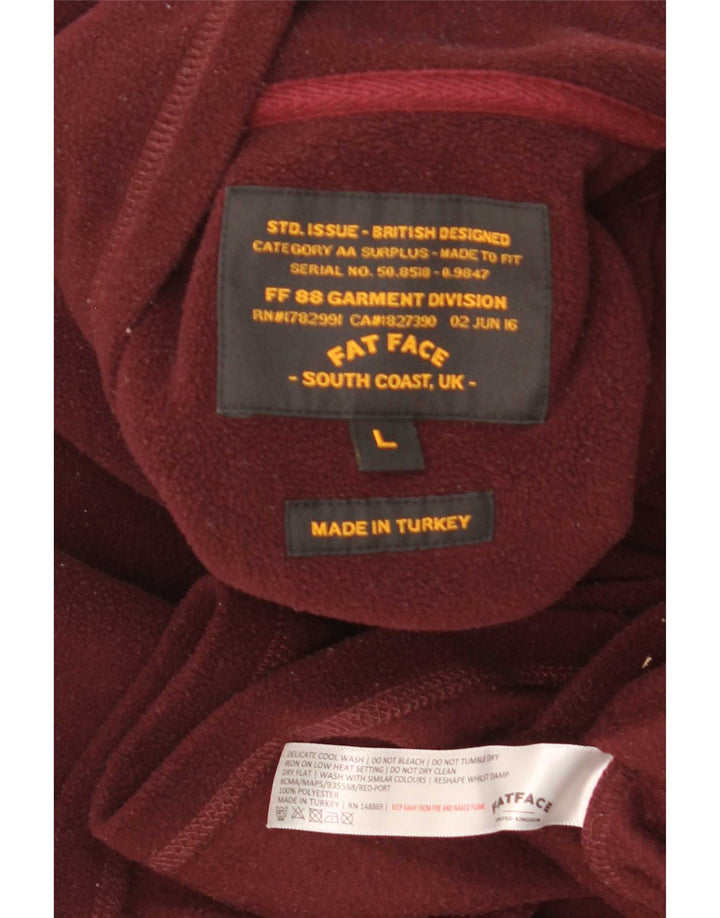 Jersey de forro polar con cuello y cremallera para hombre de Fat Face Poliéster granate grande