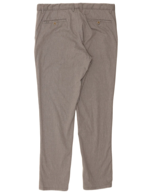 Zara Mens Slim Chino Pantalones EU 44 Large W34 L30 Gris Algodón