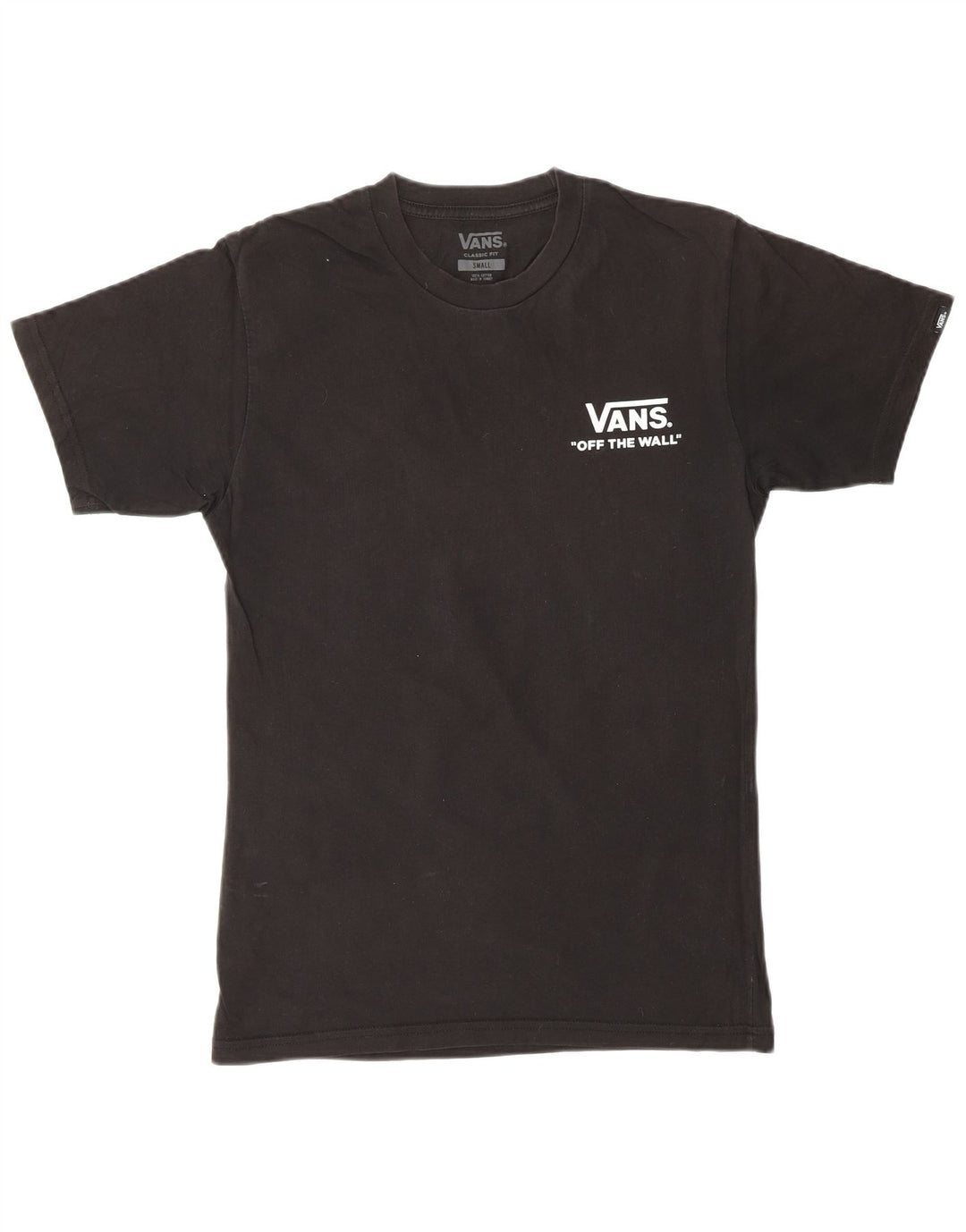 VANS Camiseta gráfica de corte clásico para hombre Top Small Black Cotton