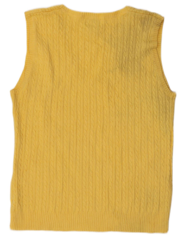 L.L.Bean Camiseta sin mangas para mujer UK 12 Algodón amarillo mediano